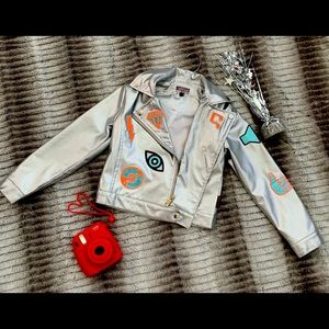Jojo’s Closet Silver Metallic Motorcycle Jacket